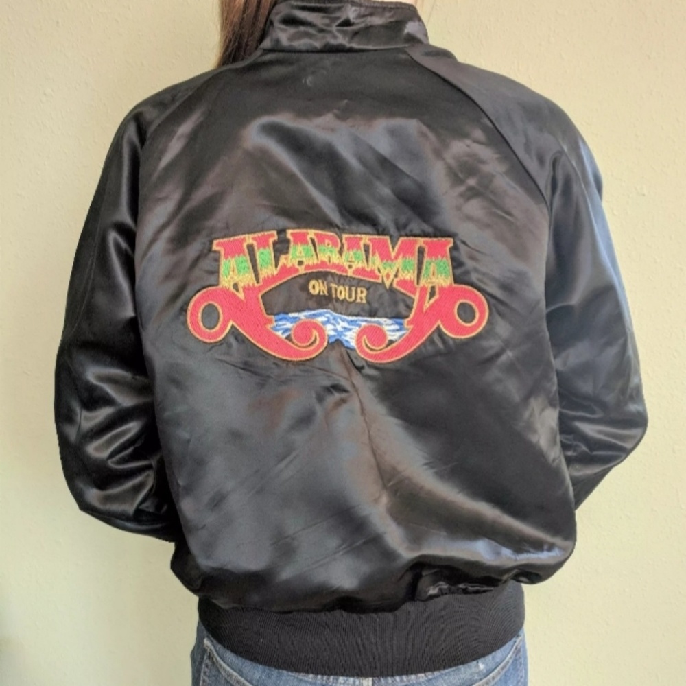 Vintage 80s Alabama Band On Tour Embroidered Satin